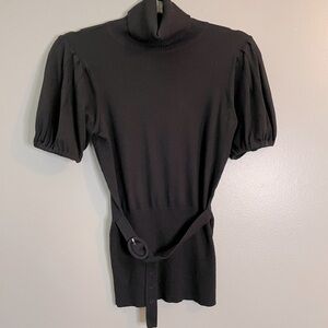 THE LIMITED Women's Black Top Dolman Sleeve With A Tie Waist SZ/SM